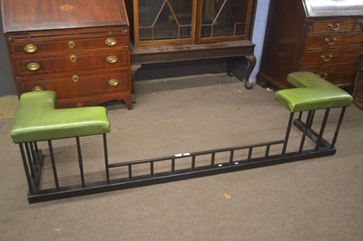 Lot 510 - A 20th Century steel and green leather...