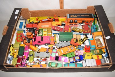 Lot 17 - Box of various play worn toy vehicles