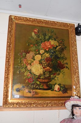 Lot 35 - Reproduction oleograph study of a vase of...