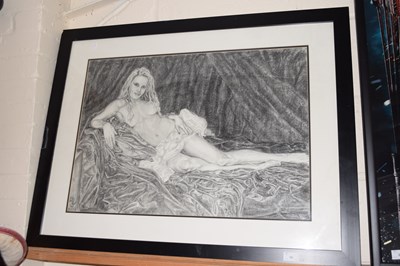 Lot 36 - Modern pencil study of a nude