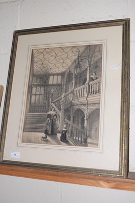 Lot 39 - A framed engraving of an interior scene