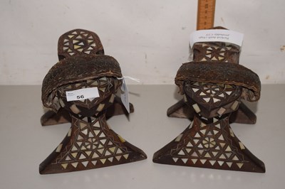 Lot 56 - A pair of Turkish mother of pearl inlaid bath...