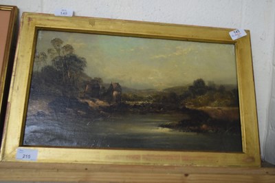 Lot 215 - English School, indistinctly signed Oil, River...