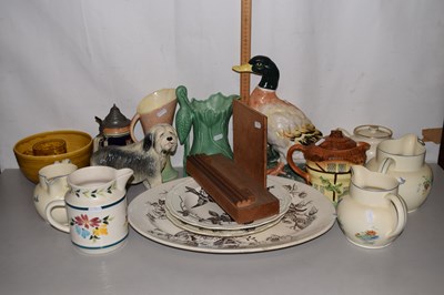 Lot 153 - Mixed Lot: Various decorated jugs, Victorian...
