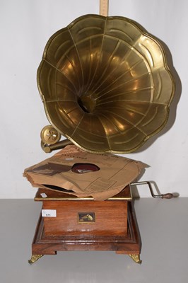 Lot 171 - A vintage HMV gramophone with brass horn