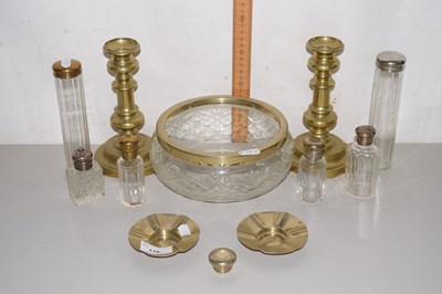 Lot 176 - Mixed Lot: Brass candlesticks, dressing table...