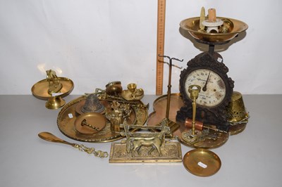 Lot 184 - Mixed Lot: Brass and metal wares to include...