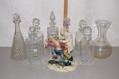 Lot 199 - Mixed Lot: Various decanters, glass vase and...
