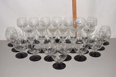 Lot 219 - Collection of various black stemmed wine glasses
