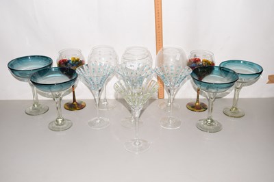 Lot 221 - Collection of various cocktail glasses,...