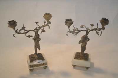 Lot 297 - A pair of late 19th Century gilt or bronze...