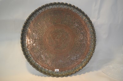 Lot 304 - A very large Middle Eastern copper charger...