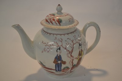 Lot 334 - An 18th Century Liverpool porcelain teapot and...