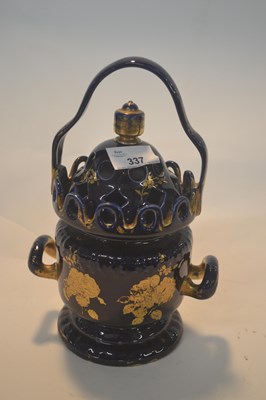 Lot 337 - A 19th Century pottery bowl and cover with...