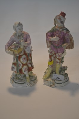 Lot 346 - A pair of 18th Century Derby figures of a...