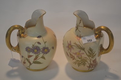 Lot 352 - Large pair of Royal Worcester blush ground...
