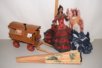 Lot 544 - A wooden gypsy wagon, two flamenco dancers and...