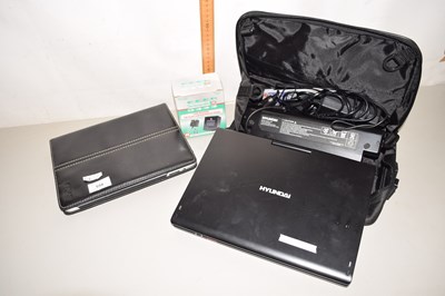 Lot 558 - A Hyundai portable DVD player, carry case and...