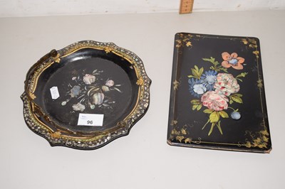 Lot 96 - A Victorian papier mache and mother of pearl...