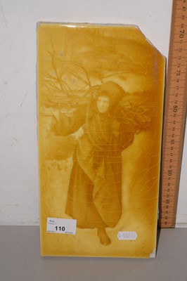Lot 110 - Large figural tile, unsigned