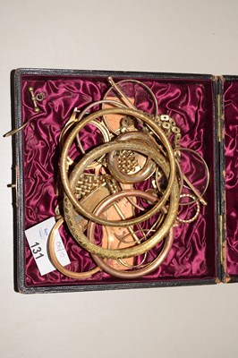 Lot 131 - Box of various yellow metal bangles