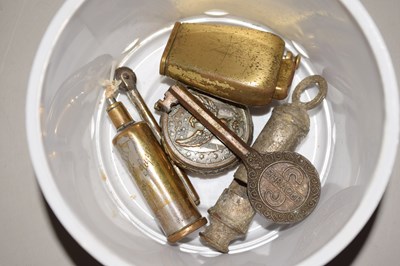 Lot 141 - Box of vintage whistle, cigarette lighters etc