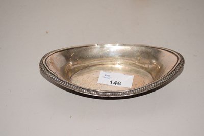 Lot 146 - Small continental white metal oval dish