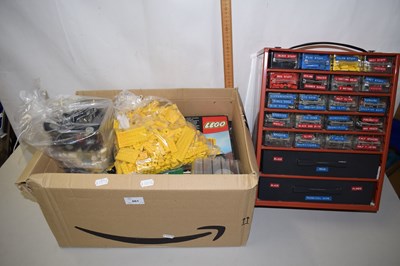 Lot 661 - Box of assorted Lego and a storage box of...