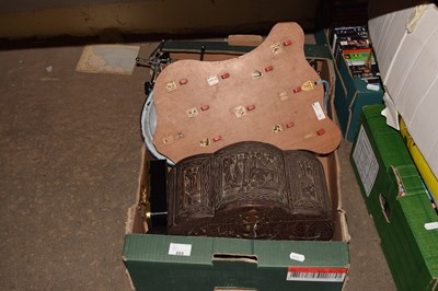 Lot 665 - A Chinese storage box, dominoes, costume...