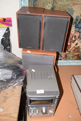 Lot 726 - A Sony compact stereo system and speakers