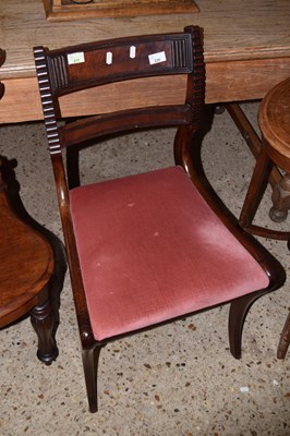 Lot 220 - Mahogany sabre leg dining chair