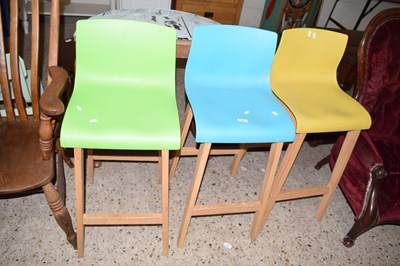 Lot 285 - A set of three modern bar stools