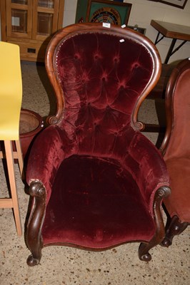 Lot 286 - A Victorian button backed armchair