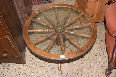 Lot 293 - A retro coffee table formed as a ships wheel