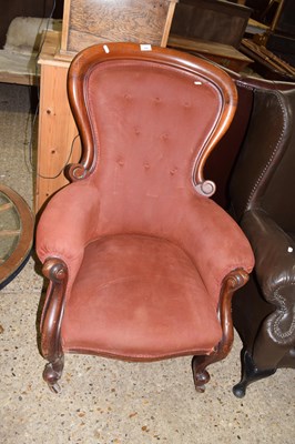 Lot 294 - A Victorian button back armchair