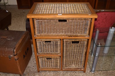 Lot 321 - A modern side cabinet with wicker drawers