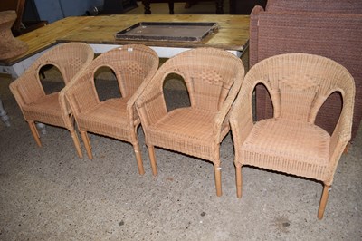 Lot 331 - Set of four wicker armchairs