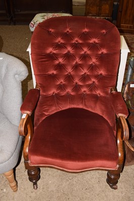 Lot 333 - Victorian button back armchair