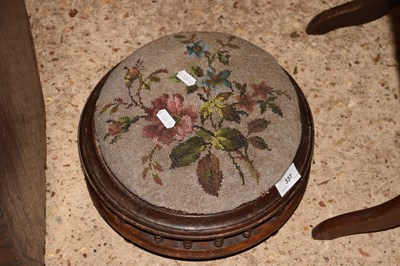 Lot 337 - A small Victorian footstool with beadwork top