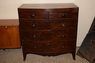 Lot 347 - A late Georgian mahogany bow front chest of...