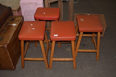Lot 853 - Four vinyl upholstered stools