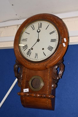 Lot 230 - Late 19th Century wall clock with inlaid case
