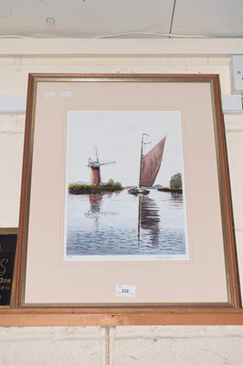 Lot 232 - Martin Sexton coloured print of Broads scene...