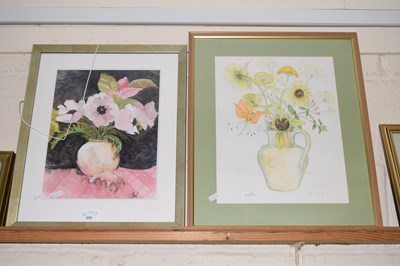 Lot 235 - Susan White, two still life studies of vases...