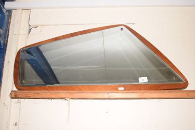 Lot 240 - Mid 20th Century angular wall mirror on wooden...