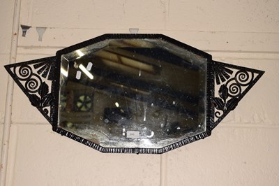 Lot 246 - 20th Century bevelled wall mirror in pierced...