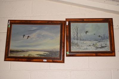 Lot 247 - R J Scott, two studies of pheasants in a...