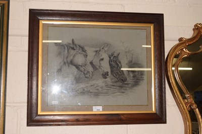Lot 264 - A framed study of watering horses