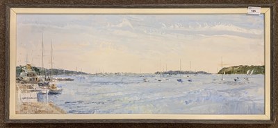 Lot 105 - Harley Crossley (b.1936), Harbour view, oil on...