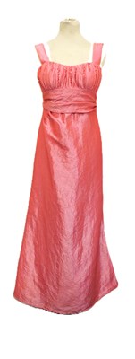 Lot 53 - A pink crushed pink satin gown by John Charles,...